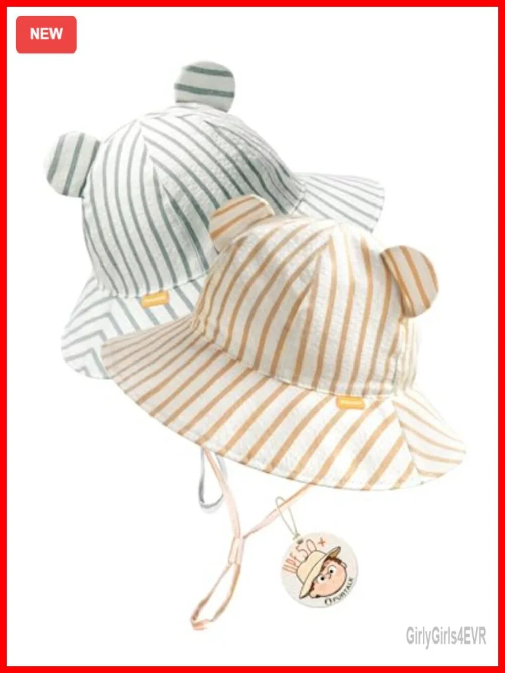 UPF 50+ Baby Sun Hat Bucket Hat with Wide Brim Cotton